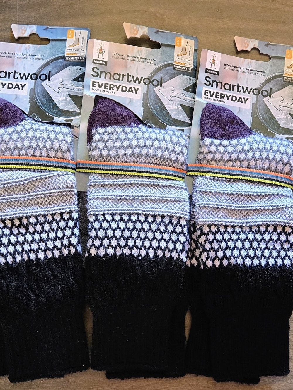 Smartwool Everyday Cable Crew Socks Merino Wool 3-Pack NWT